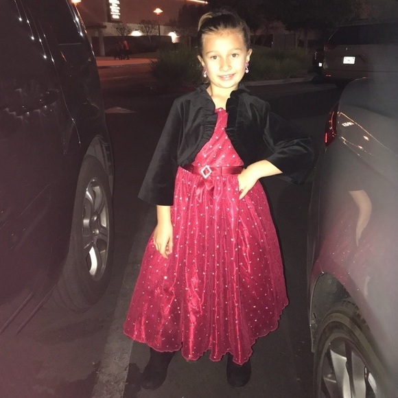 LOVE BY SPECIAL OCCASIONS • Red Diamond Crystal Dress Christmas Pictures School - Picture 2 of 4